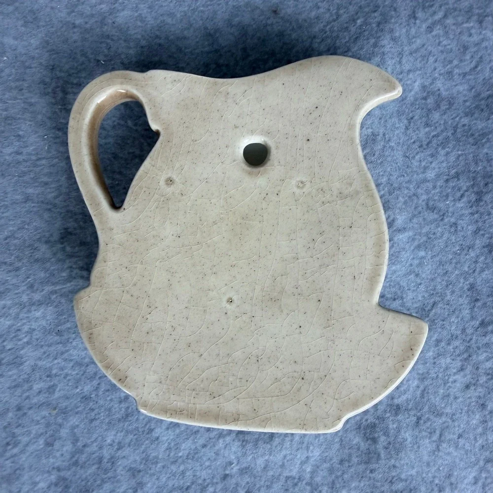 Vintage Mushroom Ceramic Wall Pocket Planter 1981 Cream Brown 5.5in Retro Decor
